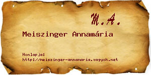 Meiszinger Annamária névjegykártya